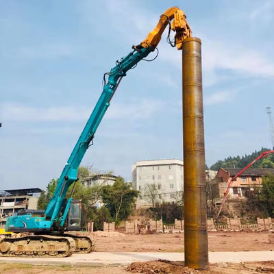 Προσαρμοσμένο 20-60 τόνων Digger Piling Boom Extension Boom and Arm με σφυρί για εξορυκτήρα κατασκευών