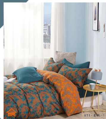 Πορτοκαλί Cyan ταιριάζοντας Jacquard 100% βαμβάκι στρώμα κρεβατοκάμαρα Cutom μέγεθος Κάλυψη κουβέρτας