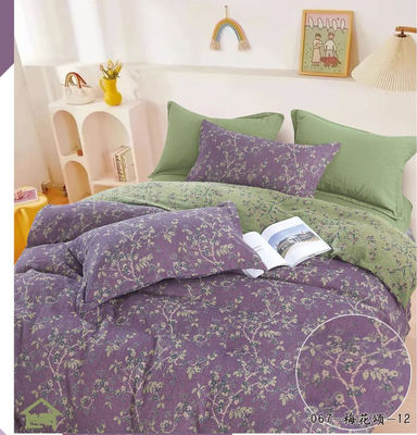 Πιόλε &amp; πράσινο 100% πλυμένο βαμβάκι Jacquard Weave στρώμα κρεβατιού ευρωπαϊκό μέγεθος