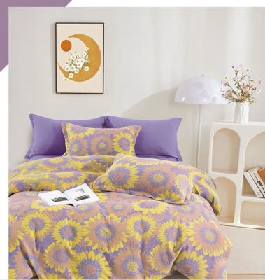 Ηλιακό λουλούδι Jacquard βαμβάκι Preshrunk οικιακό σκεύος κρεβατιού Set προσαρμοσμένο μέγεθος