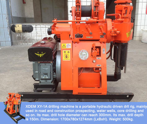 Portable XY-1A-4H Geological Exploration Drilling Rig 150m Hydraulic Feed Rock Coring Machine Integrated Diesel Engine Mud Pump For Mountain & Plain Construction Survey (Περιφερειακή έρευνα για το χερσαίο περιβάλλον)
